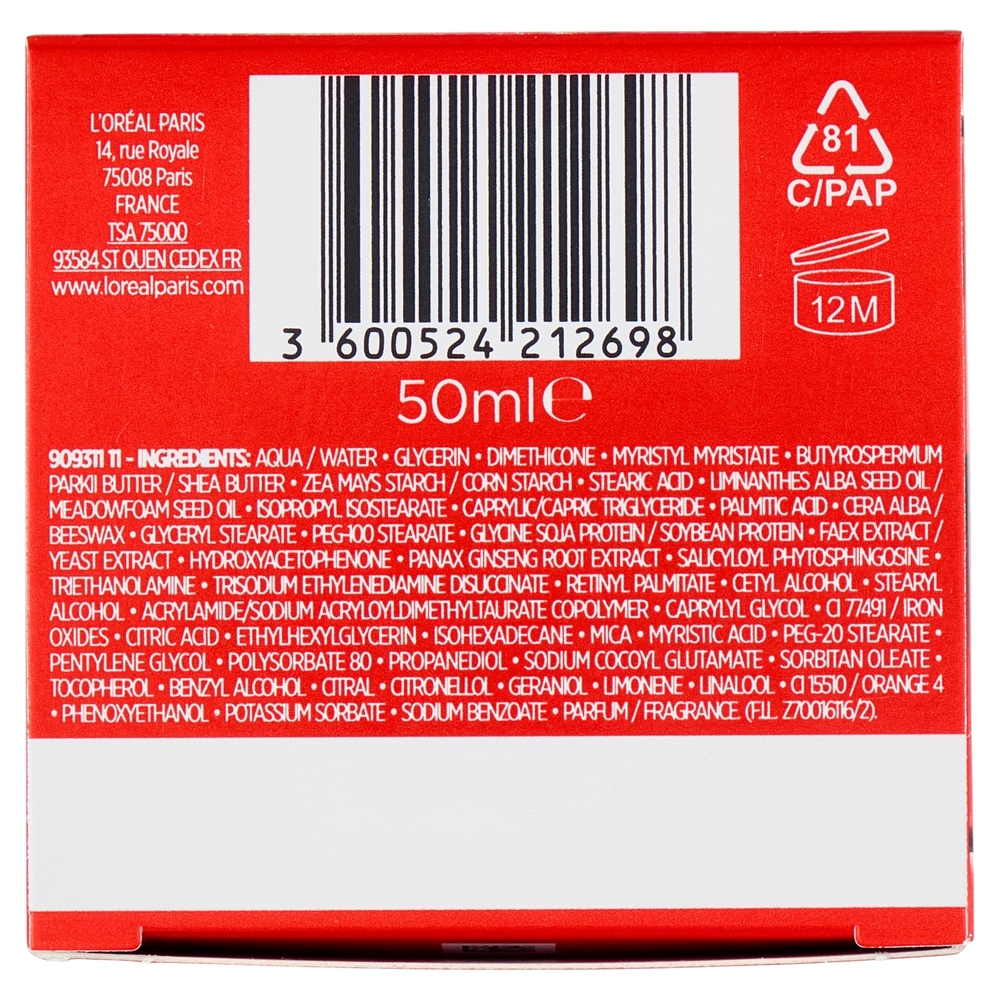 L'Oréal Paris Revitalift Crema Rossa Energizzante Giorno Anti-rughe 50 ml